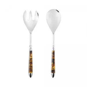 Conjunto 2 Peças para Salada de Aço Inox com Cabo de Resina