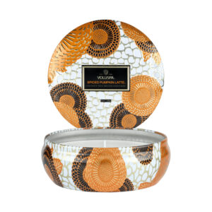 Vela Lata 3 Pavios 60h Relevo Spiced Pumpkin Latte