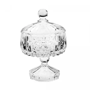 Potiche Decorativo de Cristal com Pé Louise 11cm x 18cm
