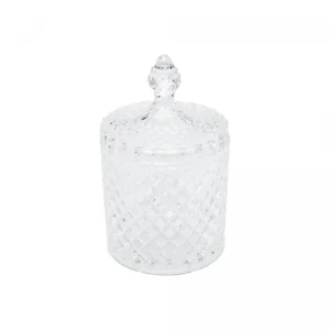 Potiche Decorativo de Cristal com Tampa Litt 7cm x 7cm x 11cm