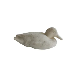 Pato Decorativo em Resina Bege Texturizado - M