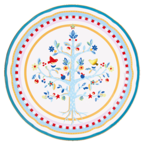 Prato p/ Bolo Árvore da Vida Porcelana
