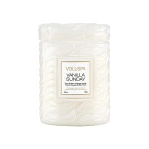 Mini Vela Pote Vidro 50h Relevo Vanilla Sunday