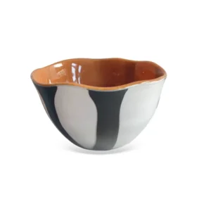 Centro de Mesa Decorativo em Vidro Terracota com Listras
