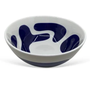 Bowl em Cerâmica Branco e Azul