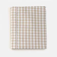 Capa Duvet Queen Algodão Vichy Bege