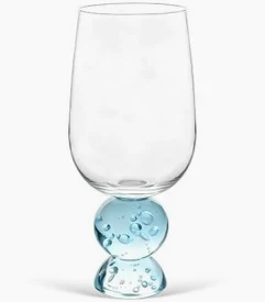 Conjunto de Taças de Vidro com Base Esfera Azul 500ml 6pçs
