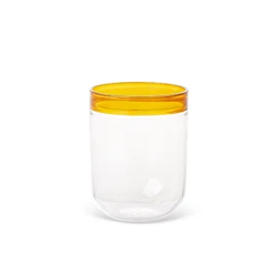 Conjunto 6 Copos em Vidro com Detalhe Amarelo 480ml