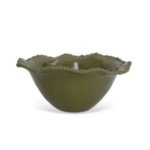 Bowl Grande em Melamina com Borda em Relevo Verde
